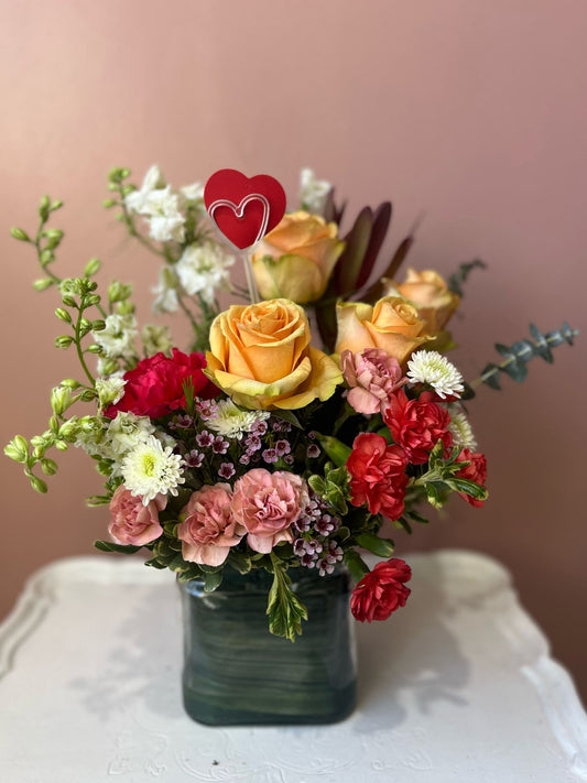 Joyful Mixed Rose and Carnation Bouquet